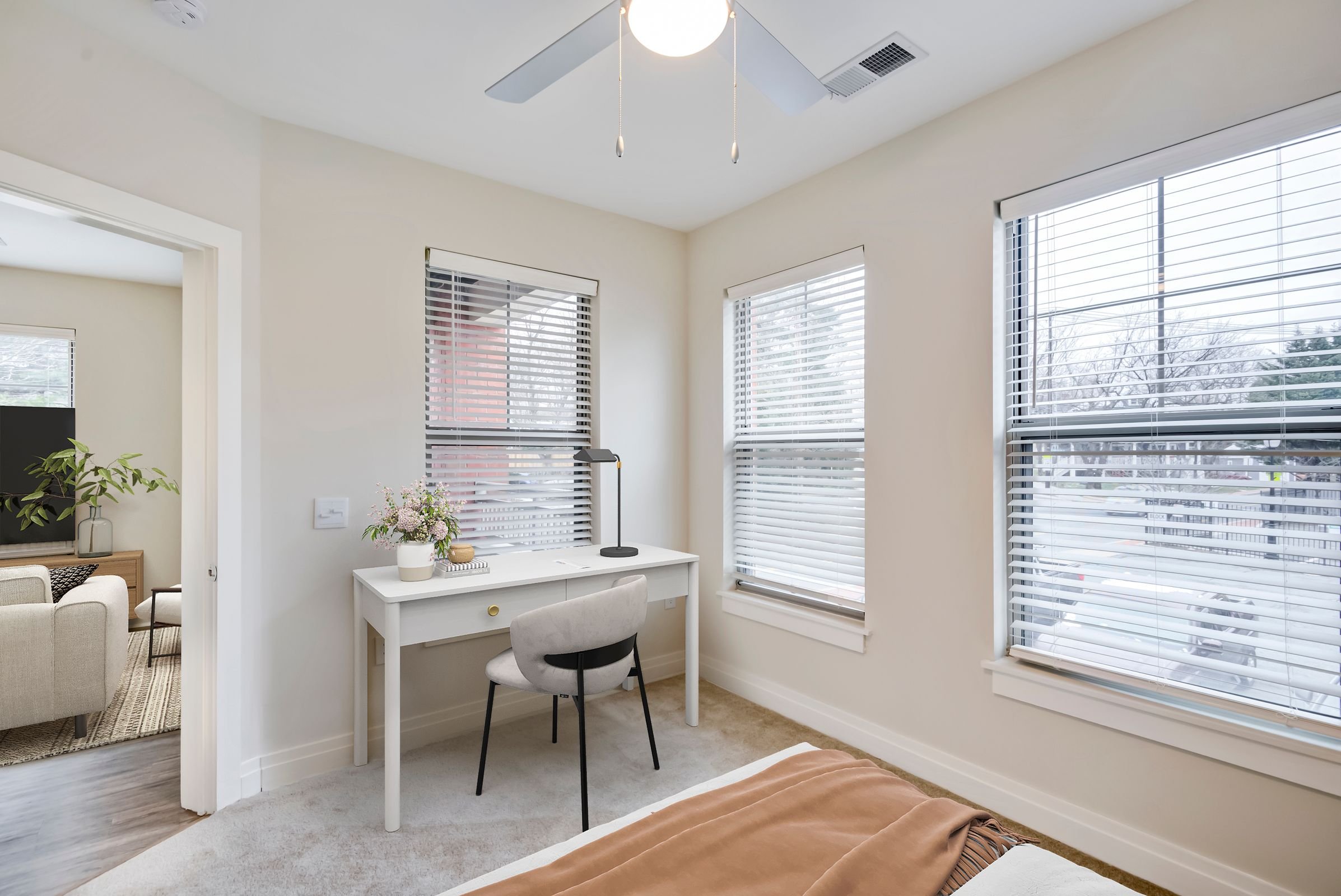 Renovated Bedroom with Desk